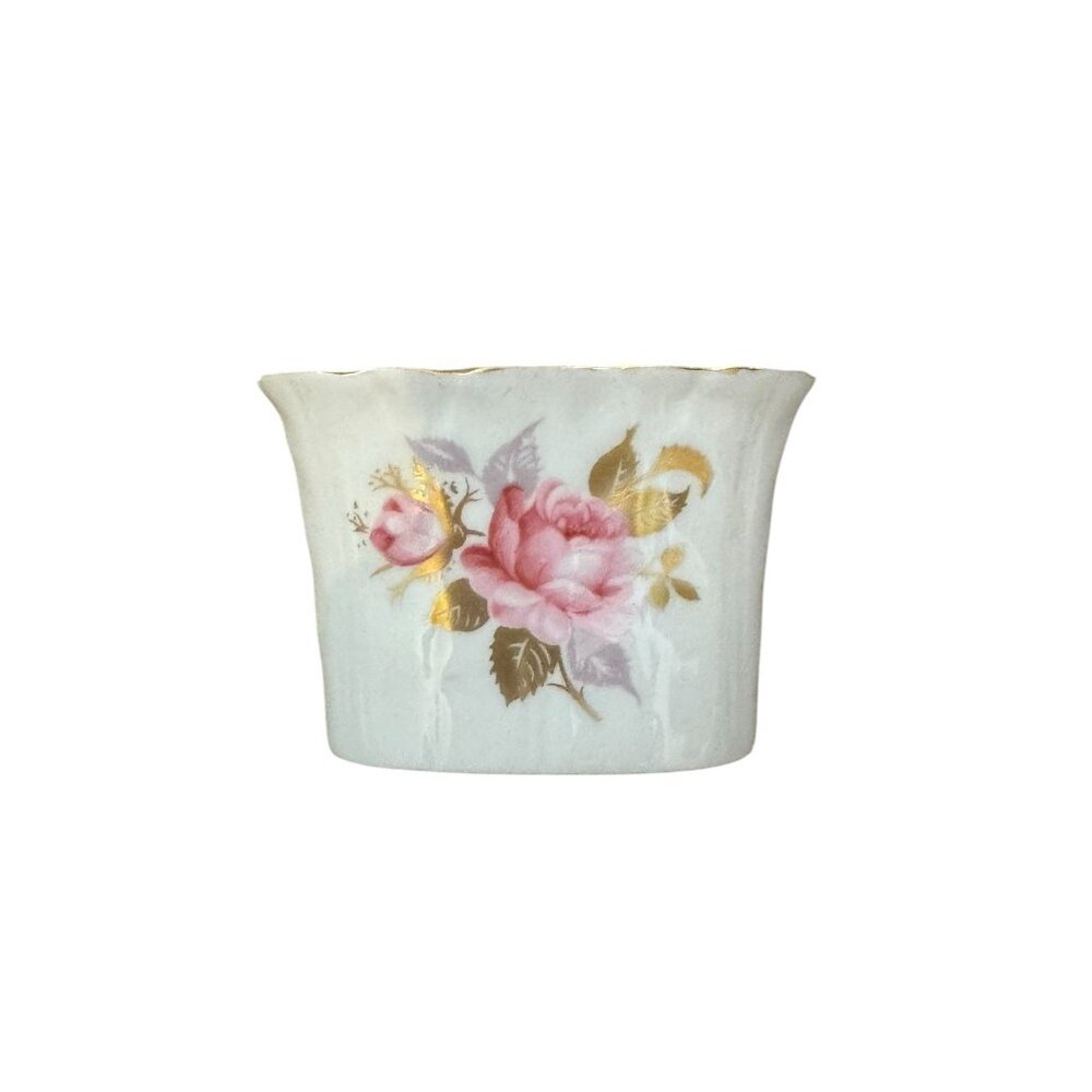 Vintage Aynsley England Bone China Toothpick Holder - Pink Roses